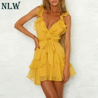 NLW Yellow Sexy Boho Dress 