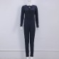 Rompers Women Jumpsuit 2018 New Fashion Long Sleeve Sexy V Cross Bandage Neck Knitted Bodycon Long Pant Slim Sweater Jumpsuits