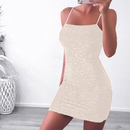 Sibybo Mesh Transparent Split Sexy Mini Dress Party Spaghetti Strap Sleeveless Mini Dress Summer Backless Bodycon Dress Women