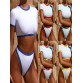 High Waist T-shirt Sport Swim Bathing Suit
