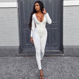 INDRESSME Sexy Women Jumpsuits -Backless and with long sleeve