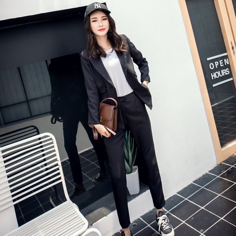 Women-Suit-Gray-Casual-Blazer--High-Waist-Pant-Office-Lady-Notched-Jacket-Pant-Suits-Korean-Femme-2--32828004807